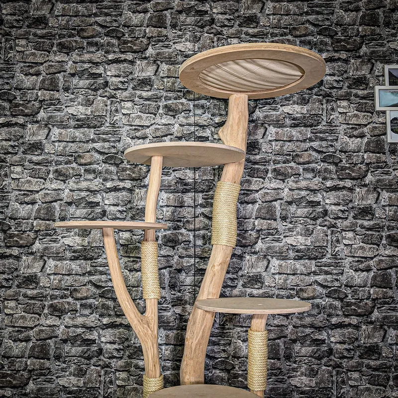 Naturkratzbaum 3316 Kratzbaum Natur Holz Design 175 cm hoch Katzenbaum