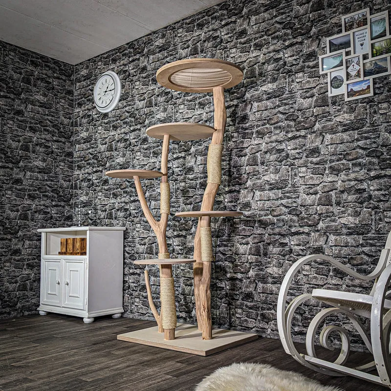 Naturkratzbaum 3316 Kratzbaum Natur Holz Design 175 cm hoch Katzenbaum