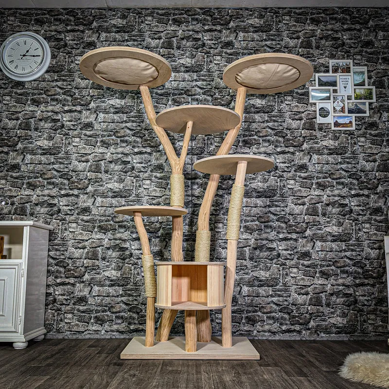 Naturkratzbaum 3314 Kratzbaum Natur Holz Design 175 cm hoch Katzenbaum