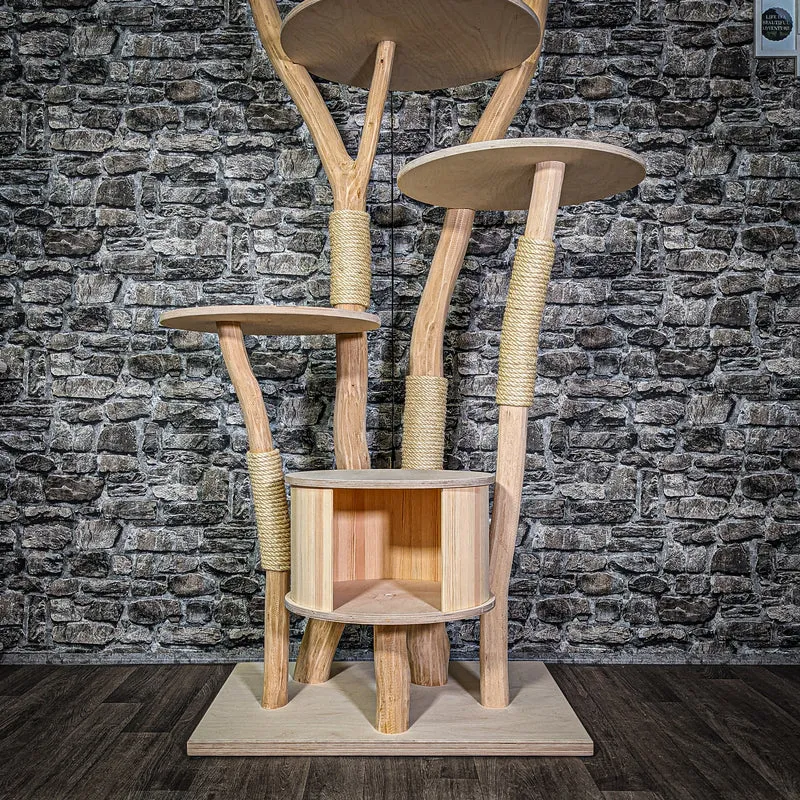 Naturkratzbaum 3314 Kratzbaum Natur Holz Design 175 cm hoch Katzenbaum