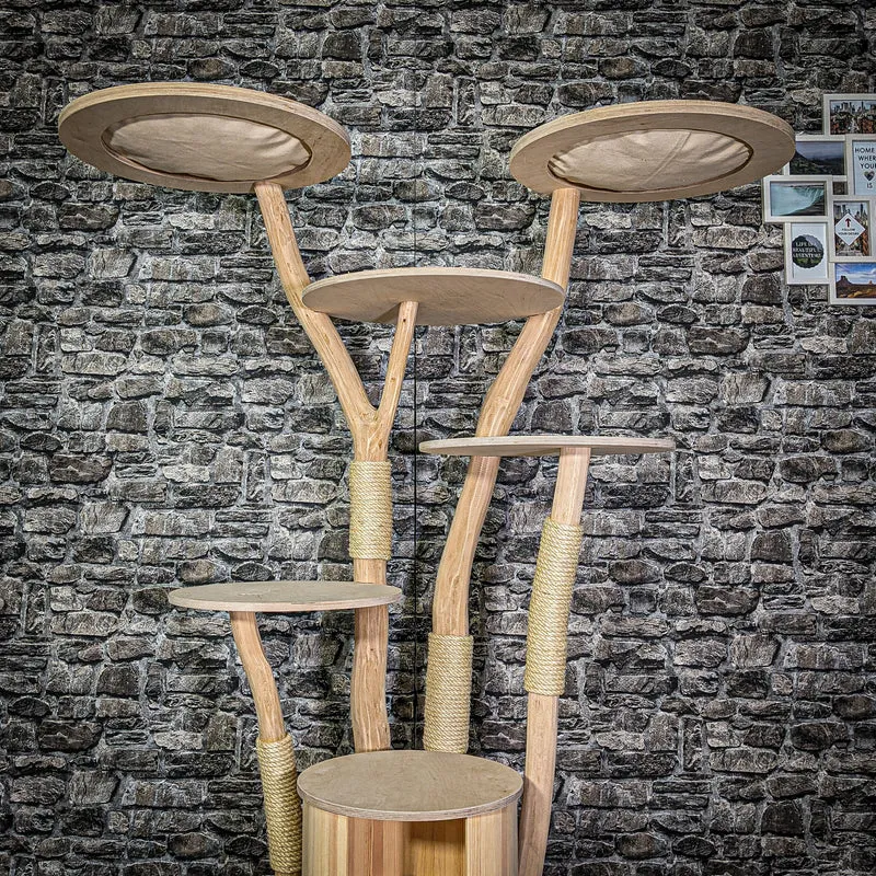 Naturkratzbaum 3314 Kratzbaum Natur Holz Design 175 cm hoch Katzenbaum