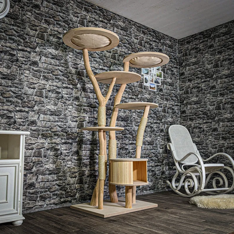 Naturkratzbaum 3314 Kratzbaum Natur Holz Design 175 cm hoch Katzenbaum