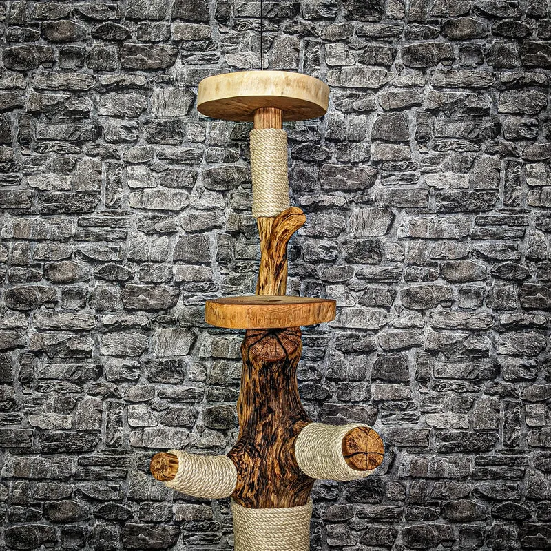Naturkratzbaum 3313 Kratzbaum Natur Holz Design 127 cm hoch Katzenbaum