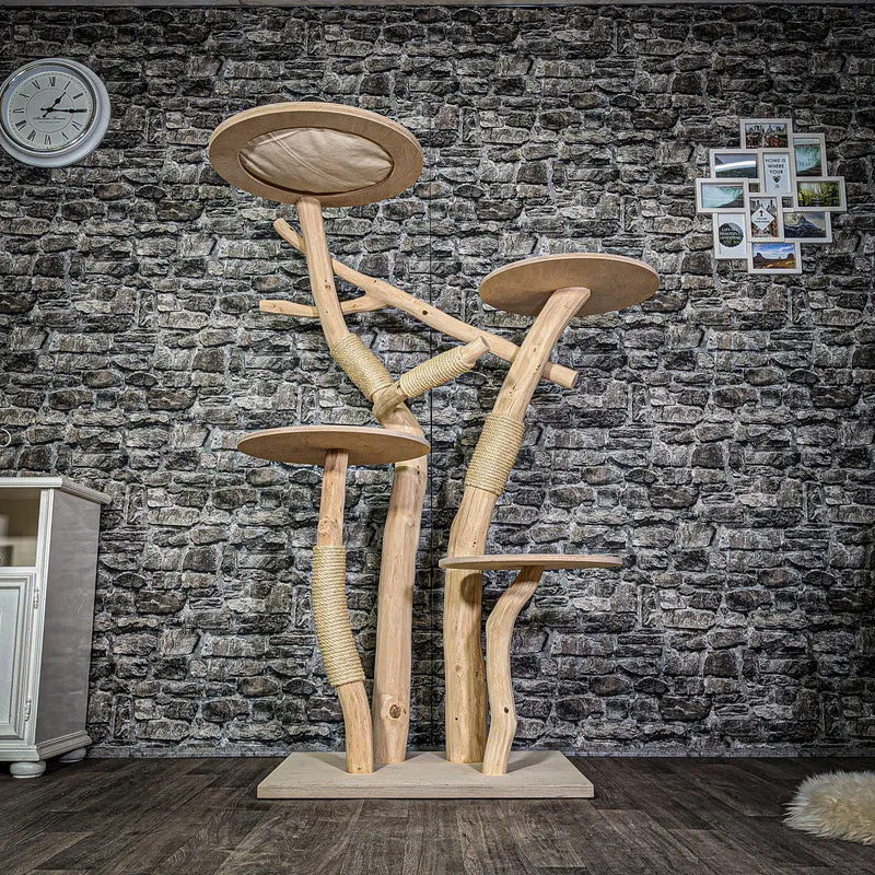 Naturkratzbaum 3312 Kratzbaum Natur Holz Design 165 cm hoch Katzenbaum