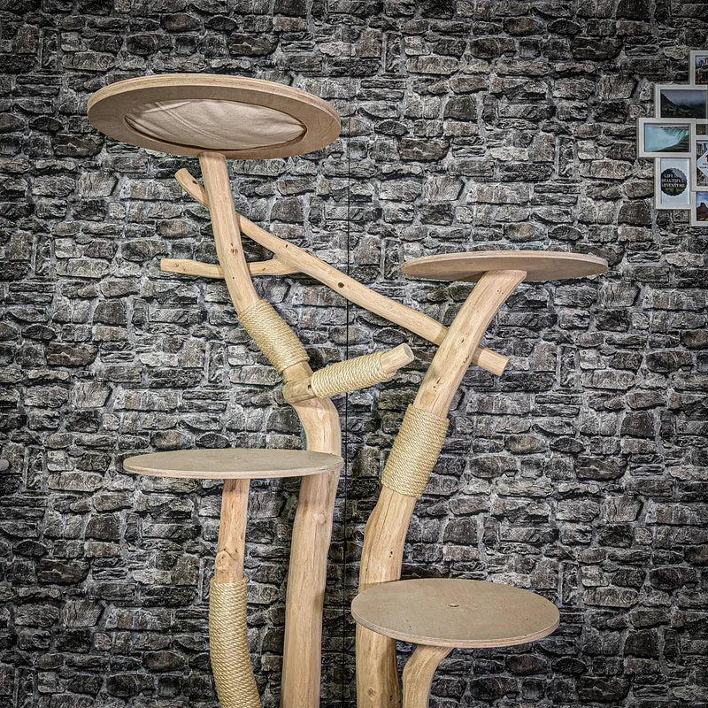 Naturkratzbaum 3312 Kratzbaum Natur Holz Design 165 cm hoch Katzenbaum