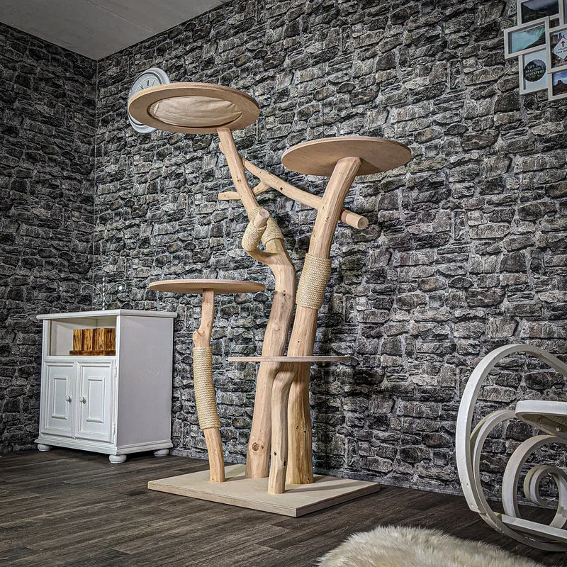 Naturkratzbaum 3312 Kratzbaum Natur Holz Design 165 cm hoch Katzenbaum