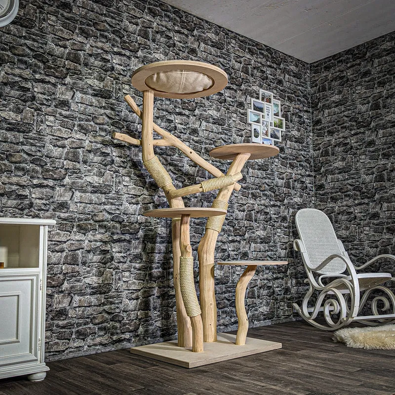 Naturkratzbaum 3312 Kratzbaum Natur Holz Design 165 cm hoch Katzenbaum