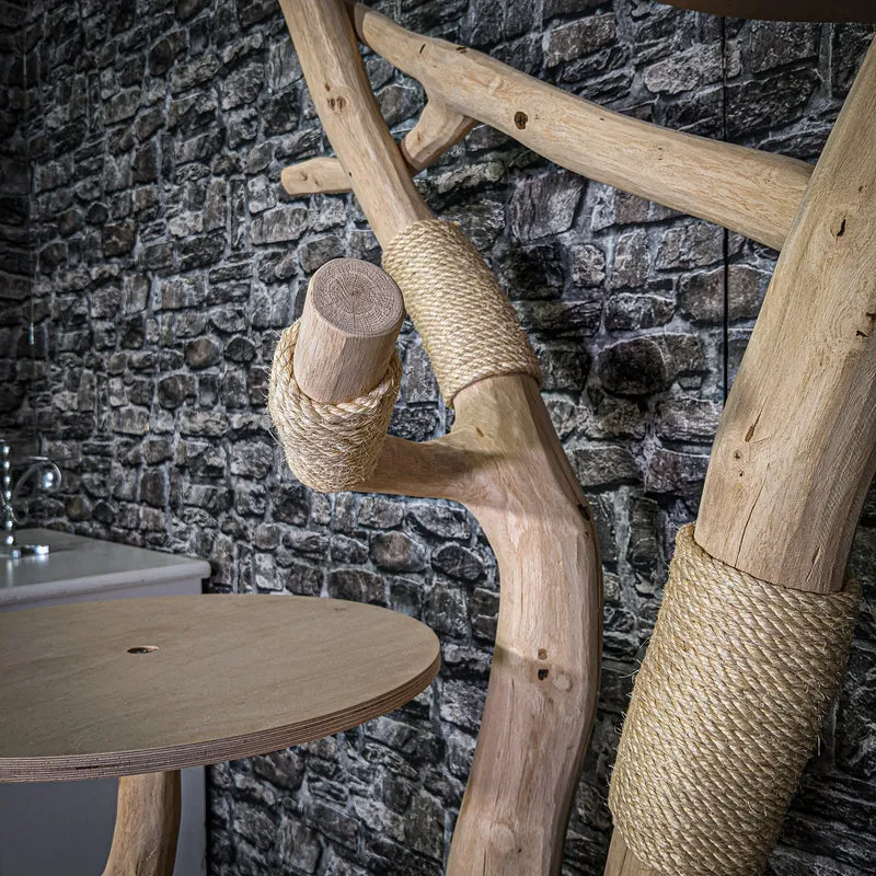 Naturkratzbaum 3312 Kratzbaum Natur Holz Design 165 cm hoch Katzenbaum