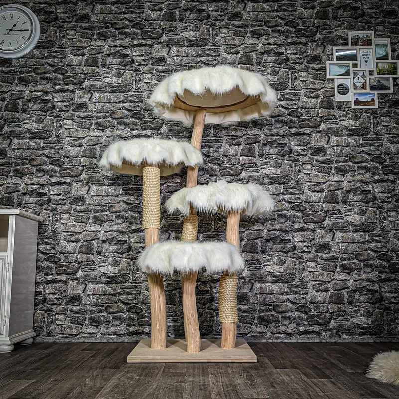 Naturkratzbaum 3311 Kratzbaum Natur Holz Design 145 cm hoch Katzenbaum