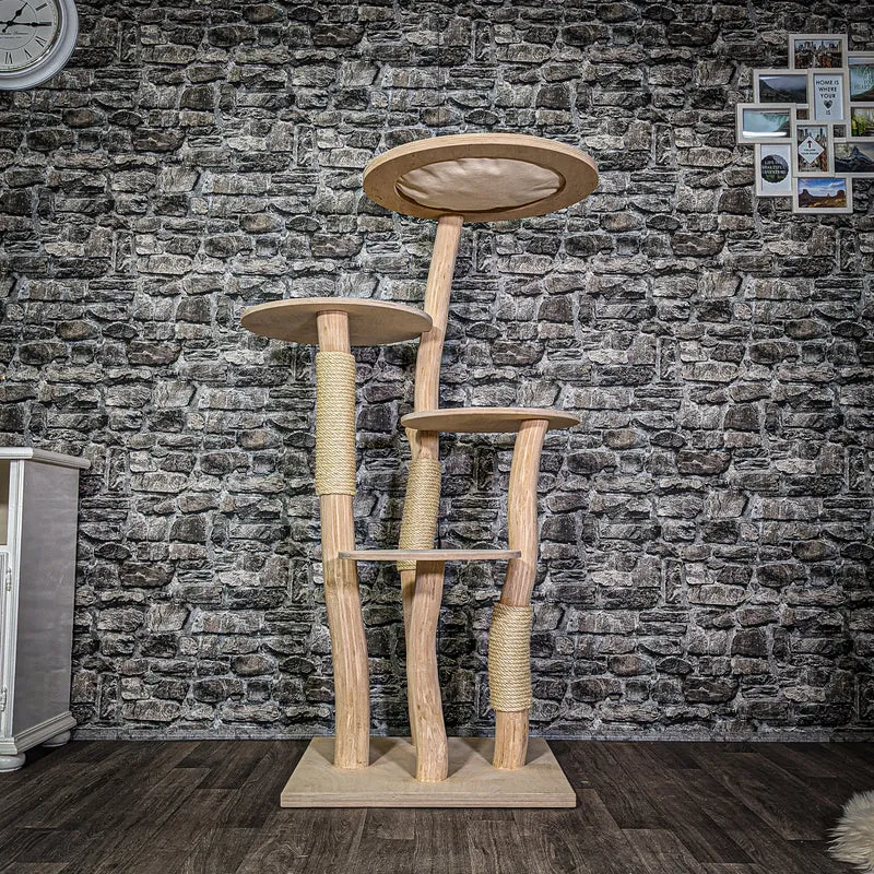 Naturkratzbaum 3311 Kratzbaum Natur Holz Design 145 cm hoch Katzenbaum