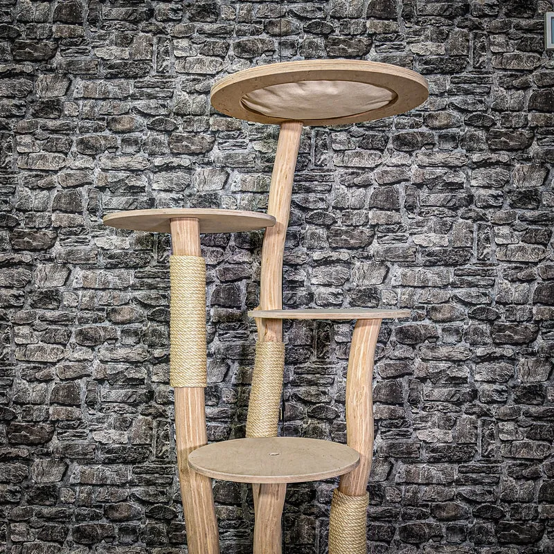 Naturkratzbaum 3311 Kratzbaum Natur Holz Design 145 cm hoch Katzenbaum