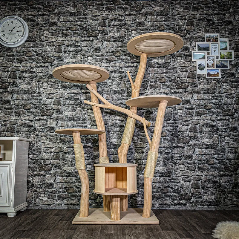 Naturkratzbaum 3310 Kratzbaum Natur Holz Design 175 cm hoch Katzenbaum