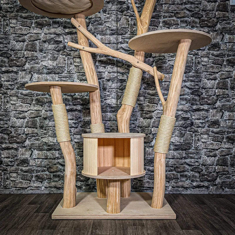Naturkratzbaum 3310 Kratzbaum Natur Holz Design 175 cm hoch Katzenbaum