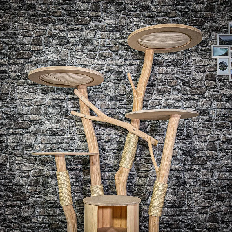 Naturkratzbaum 3310 Kratzbaum Natur Holz Design 175 cm hoch Katzenbaum