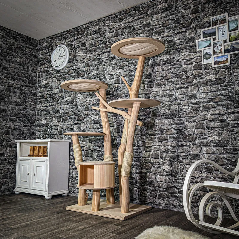 Naturkratzbaum 3310 Kratzbaum Natur Holz Design 175 cm hoch Katzenbaum