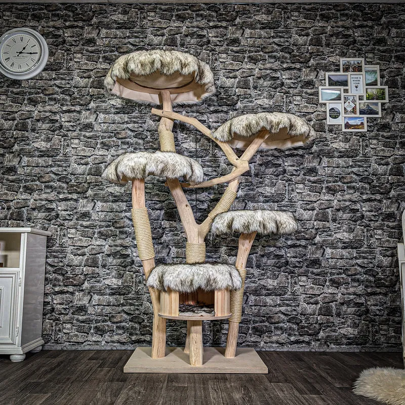 Naturkratzbaum 3305 Kratzbaum Natur Holz Design 175 cm hoch Katzenbaum