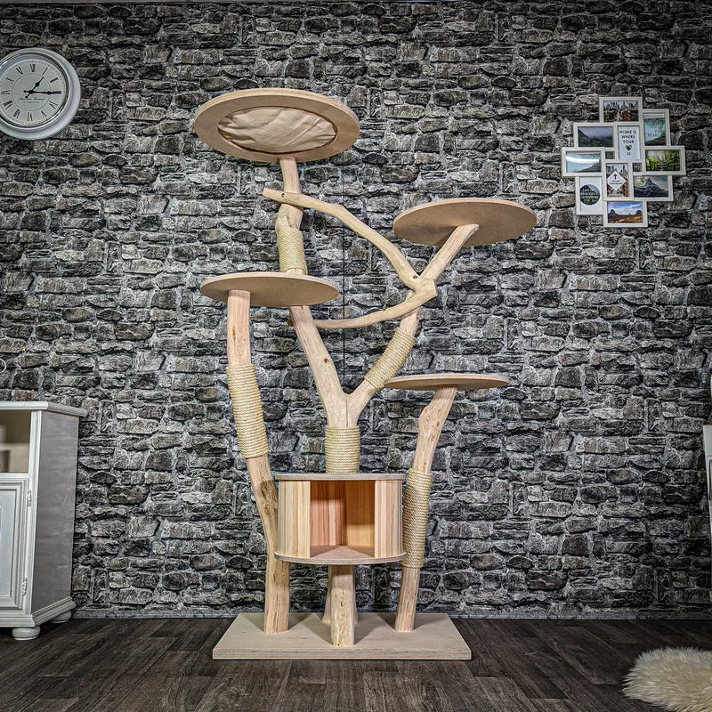 Naturkratzbaum 3305 Kratzbaum Natur Holz Design 175 cm hoch Katzenbaum