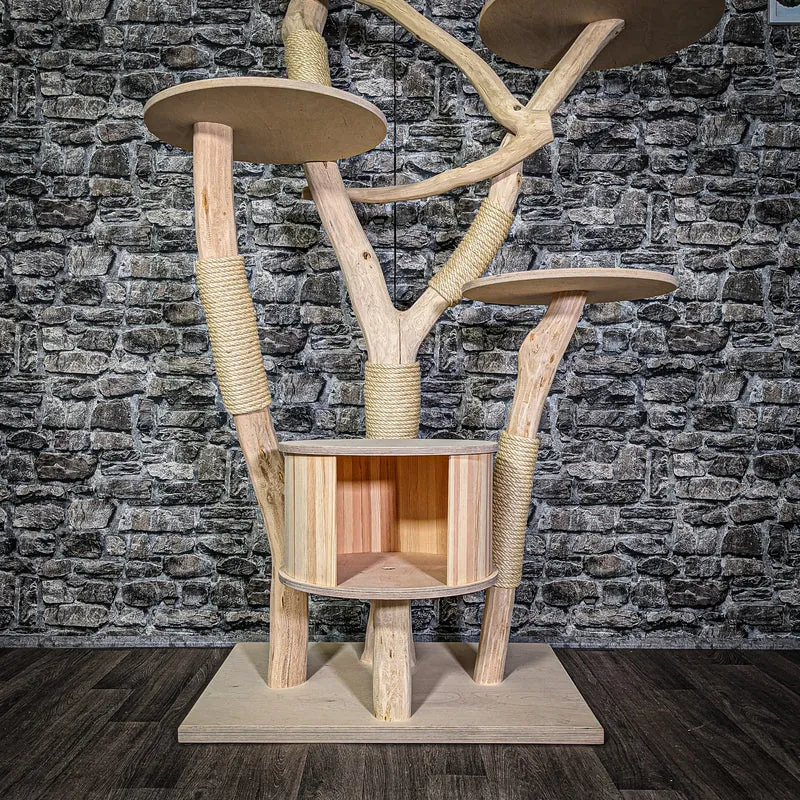 Naturkratzbaum 3305 Kratzbaum Natur Holz Design 175 cm hoch Katzenbaum