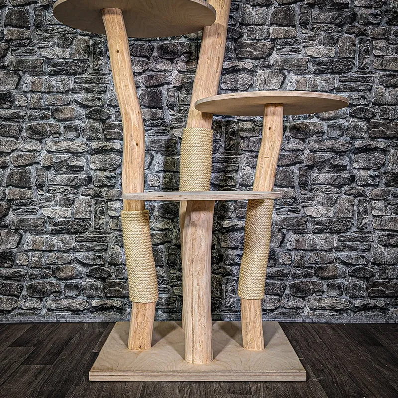Naturkratzbaum 3304 Kratzbaum Natur Holz Design 145 cm hoch Katzenbaum