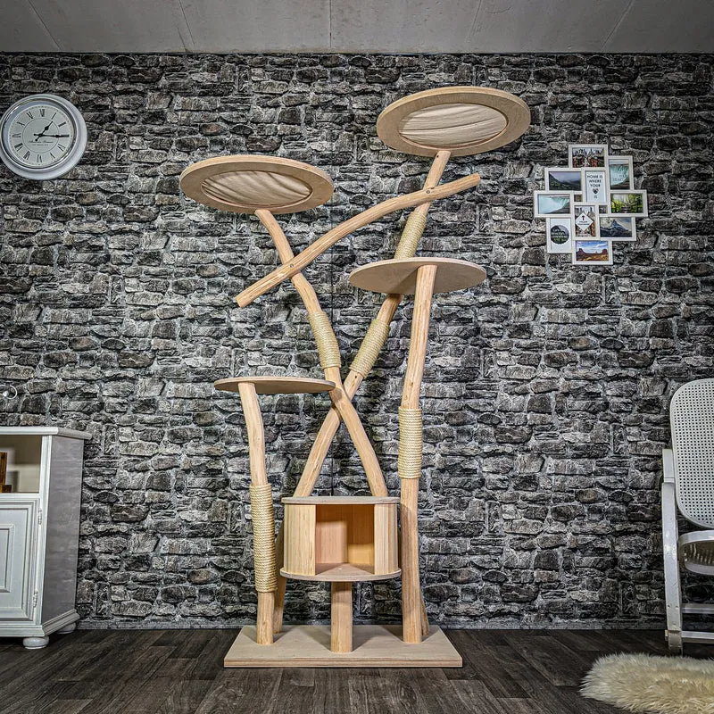Naturkratzbaum 3303 Kratzbaum Natur Holz Design 194 cm hoch Katzenbaum
