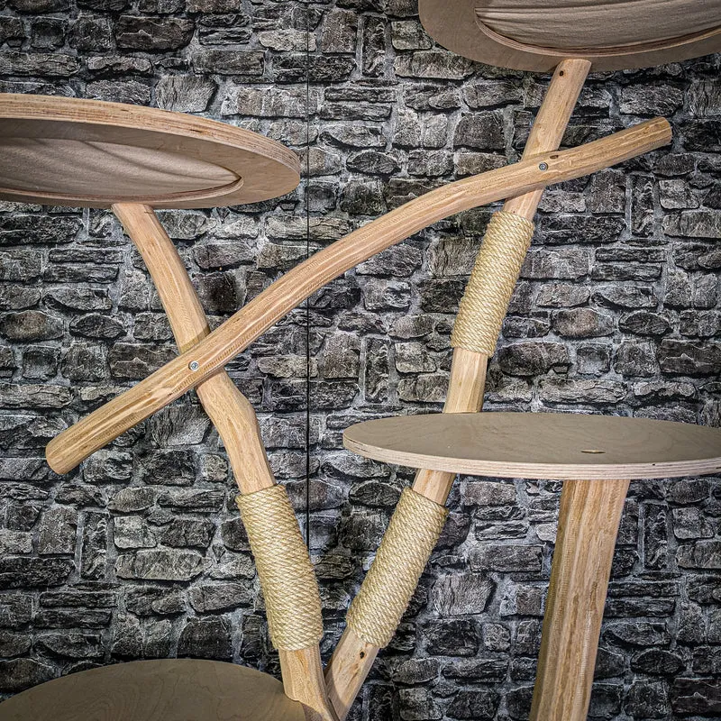 Naturkratzbaum 3303 Kratzbaum Natur Holz Design 194 cm hoch Katzenbaum