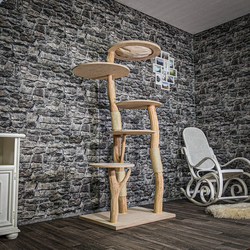 Naturkratzbaum 3302 Kratzbaum Natur Holz Design 175 cm hoch Katzenbaum
