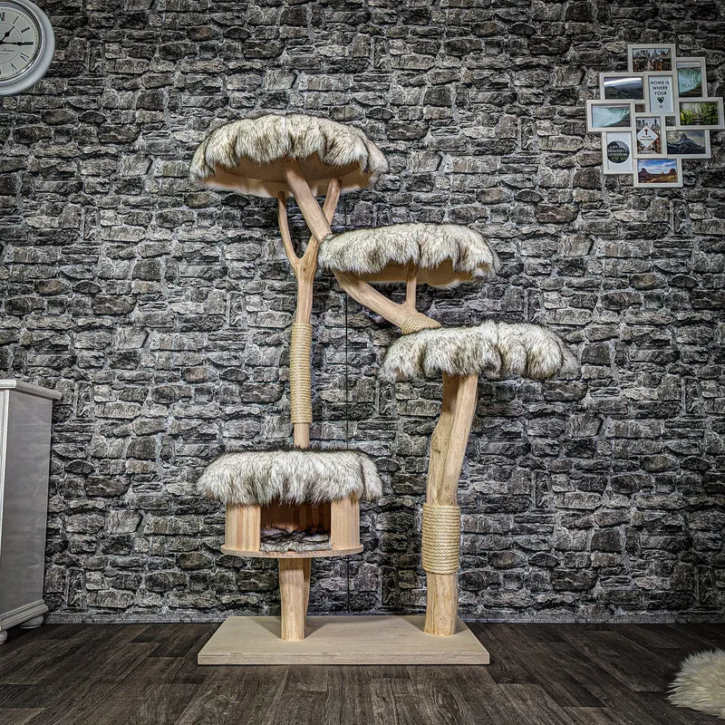 Naturkratzbaum 3301 Kratzbaum Natur Holz Design 151 cm hoch Katzenbaum
