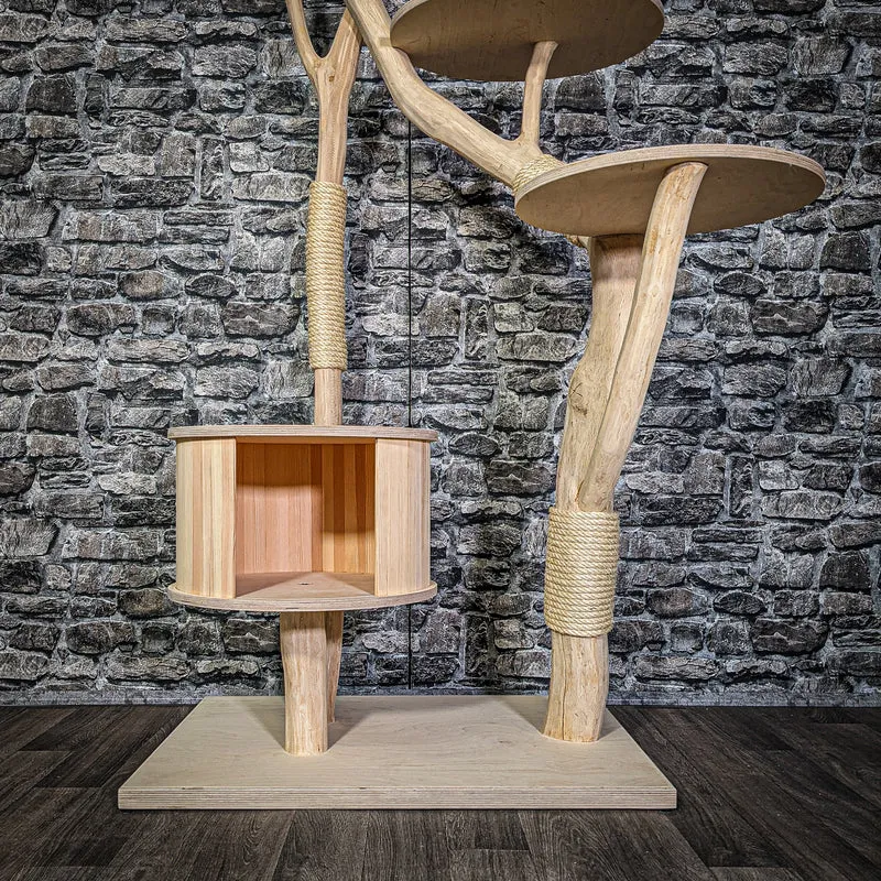 Naturkratzbaum 3301 Kratzbaum Natur Holz Design 151 cm hoch Katzenbaum