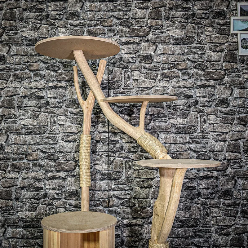 Naturkratzbaum 3301 Kratzbaum Natur Holz Design 151 cm hoch Katzenbaum