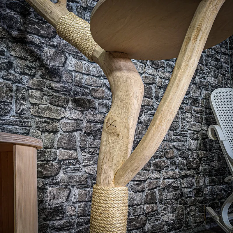 Naturkratzbaum 3301 Kratzbaum Natur Holz Design 151 cm hoch Katzenbaum