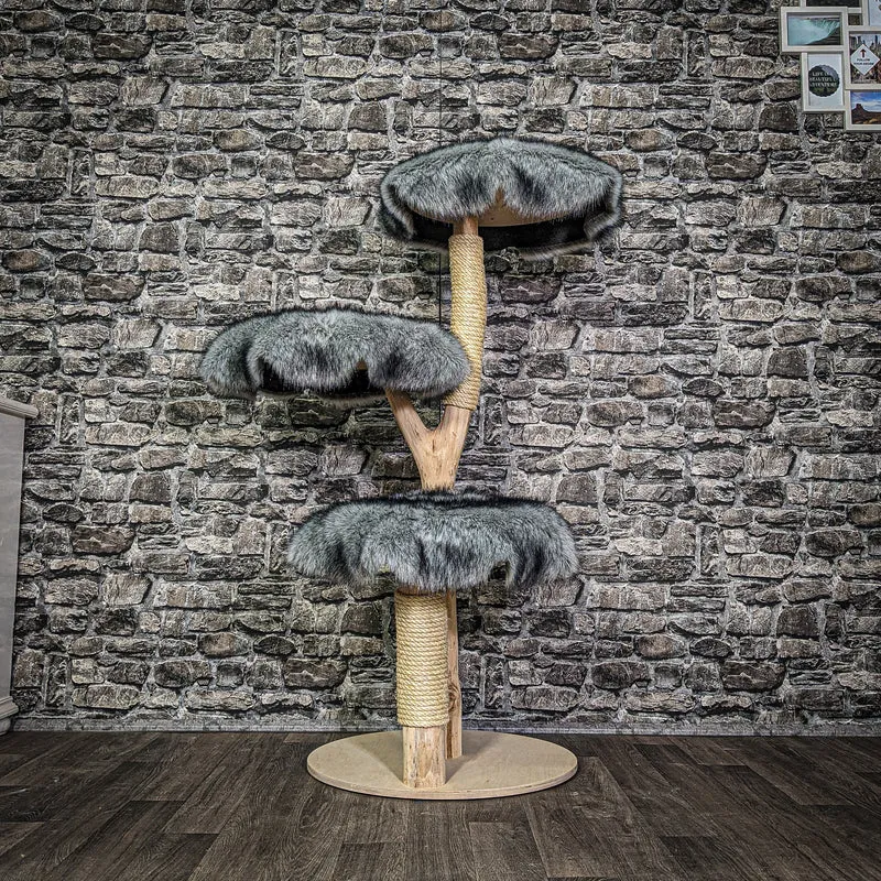 Naturkratzbaum 3293 Kratzbaum Natur Holz Design 121 cm hoch Katzenbaum