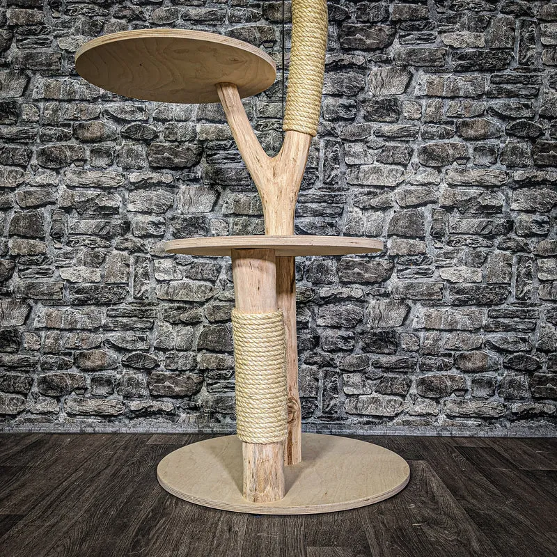Naturkratzbaum 3293 Kratzbaum Natur Holz Design 121 cm hoch Katzenbaum