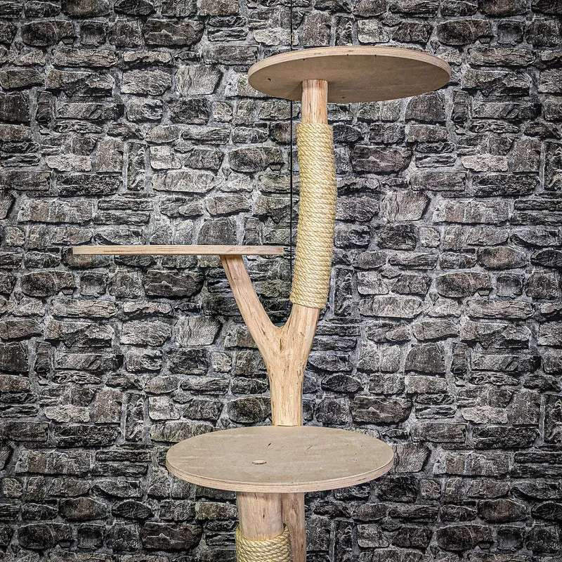 Naturkratzbaum 3293 Kratzbaum Natur Holz Design 121 cm hoch Katzenbaum