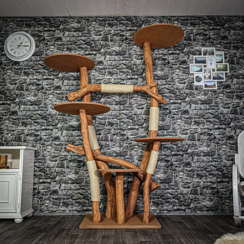 Outdoor Naturkratzbaum 3292 Kratzbaum Natur Holz Design 206 cm hoch Katzenbaum