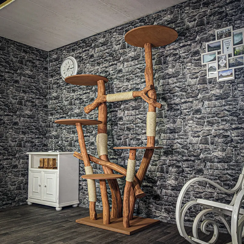 Outdoor Naturkratzbaum 3292 Kratzbaum Natur Holz Design 206 cm hoch Katzenbaum