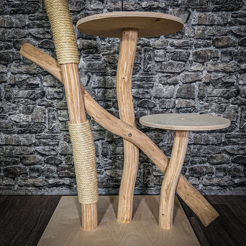 Naturkratzbaum 3291 Kratzbaum Natur Holz Design 119 cm hoch Katzenbaum
