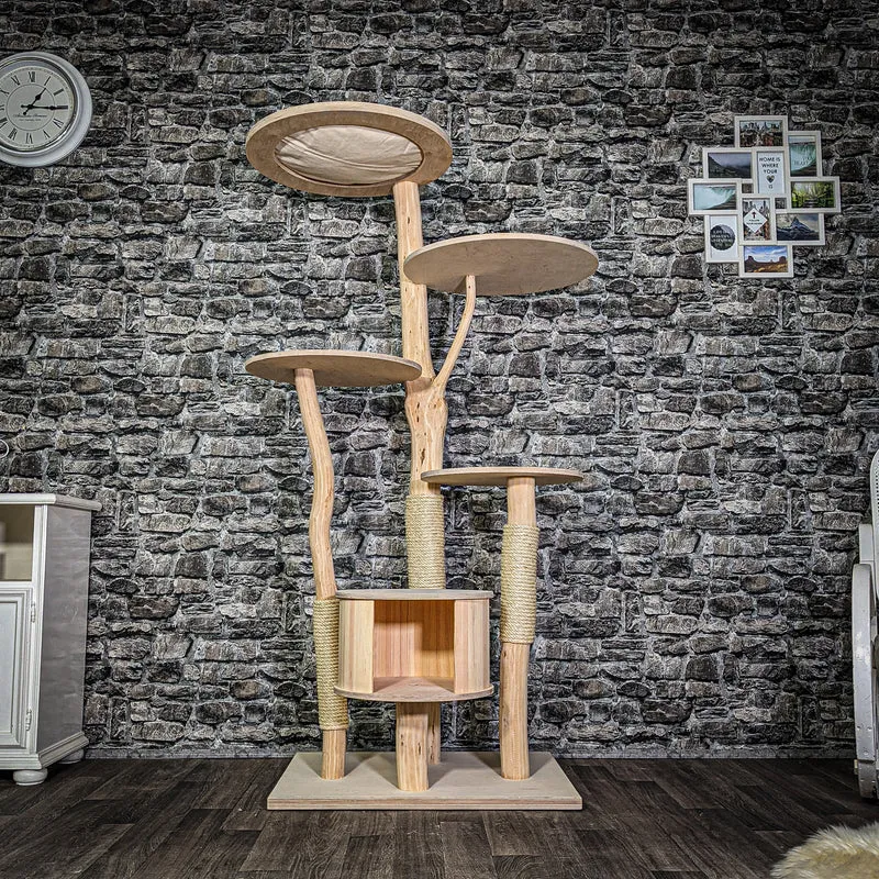 Naturkratzbaum 3290 Kratzbaum Natur Holz Design 174 cm hoch Katzenbaum