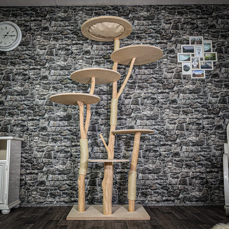 Naturkratzbaum 3289 Kratzbaum Natur Holz Design 200 cm hoch Katzenbaum