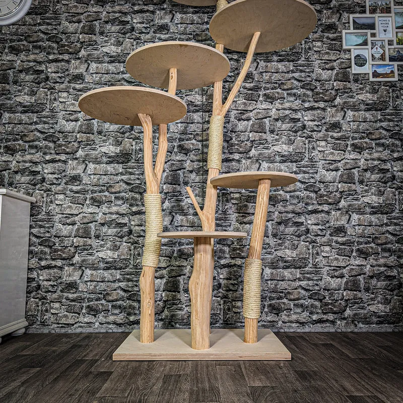 Naturkratzbaum 3289 Kratzbaum Natur Holz Design 200 cm hoch Katzenbaum