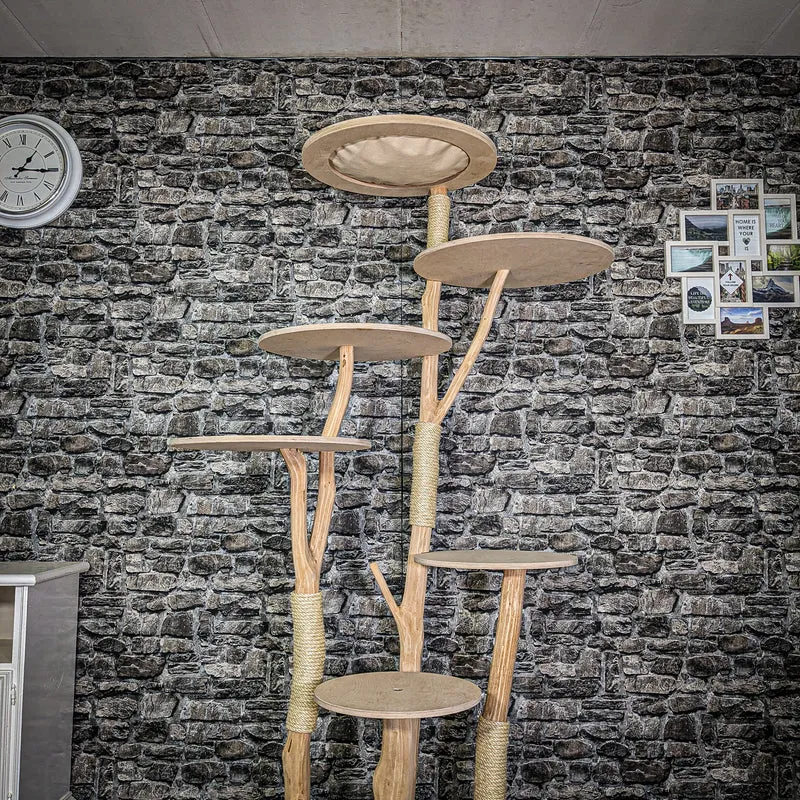 Naturkratzbaum 3289 Kratzbaum Natur Holz Design 200 cm hoch Katzenbaum