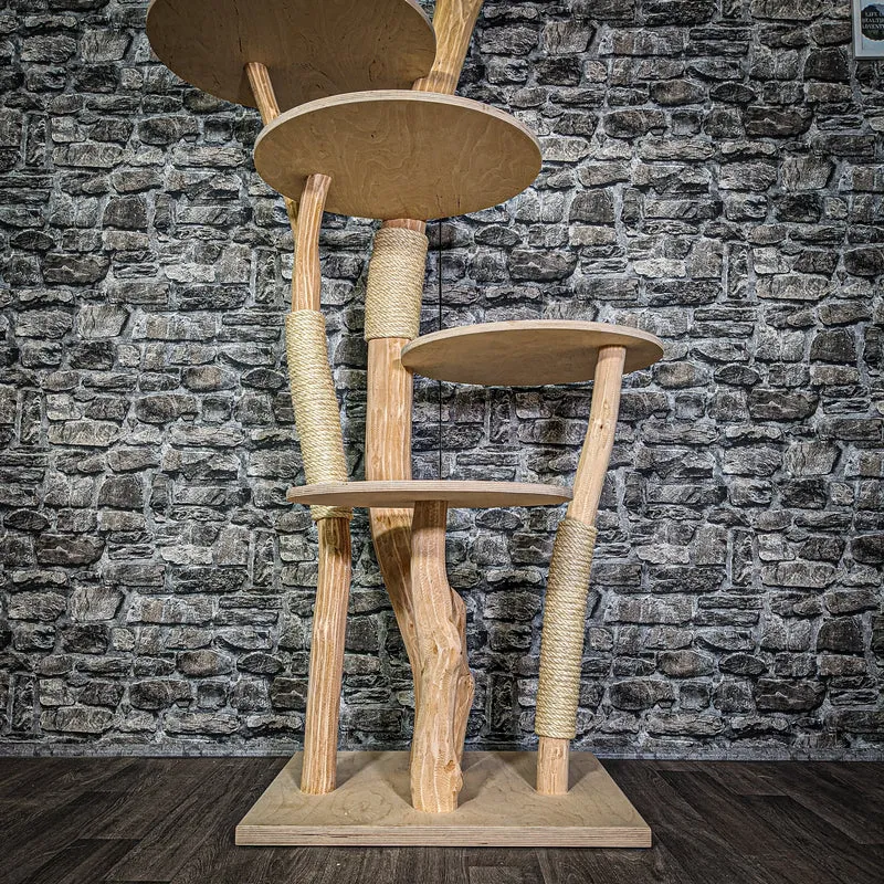 Naturkratzbaum 3288 Kratzbaum Natur Holz Design 174 cm hoch Katzenbaum