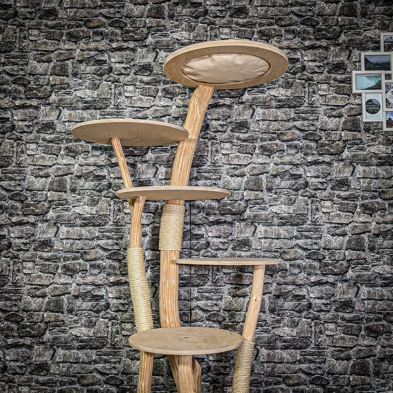 Naturkratzbaum 3288 Kratzbaum Natur Holz Design 174 cm hoch Katzenbaum