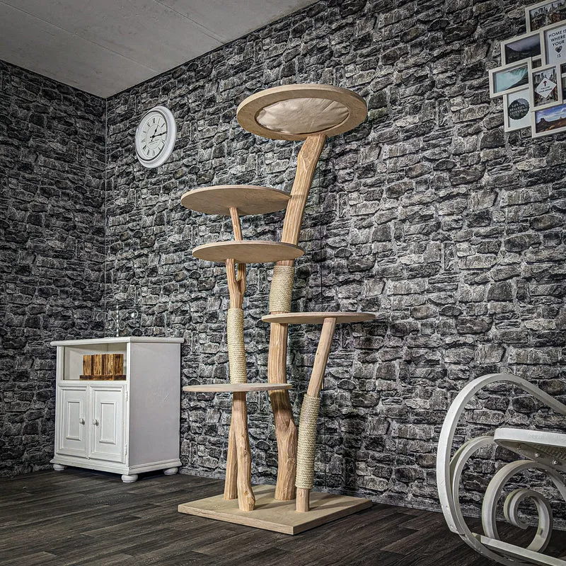 Naturkratzbaum 3288 Kratzbaum Natur Holz Design 174 cm hoch Katzenbaum