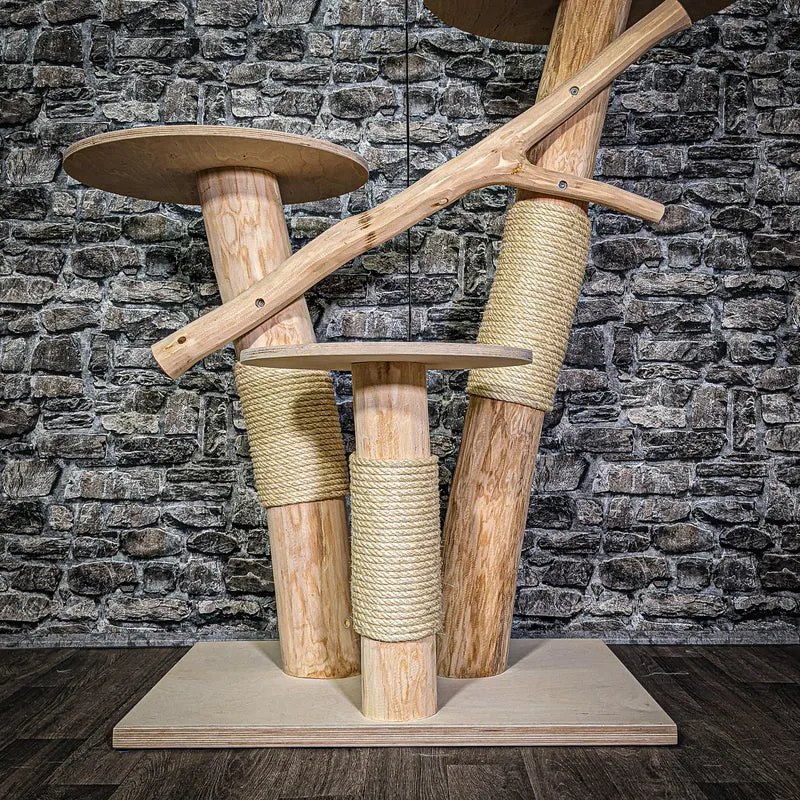 Naturkratzbaum 3287 Kratzbaum Natur Holz Design 117 cm hoch Katzenbaum