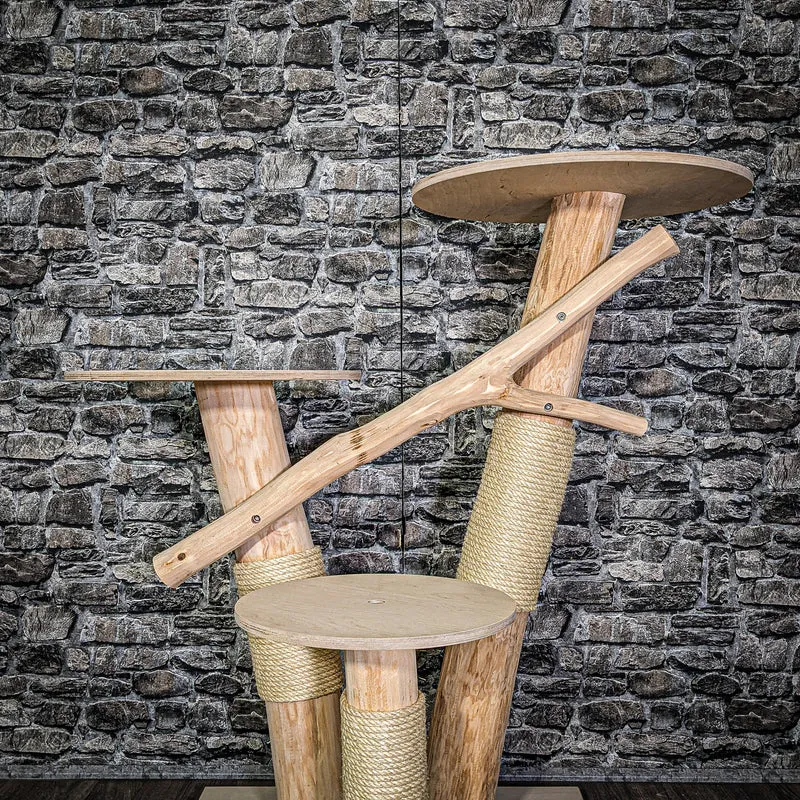 Naturkratzbaum 3287 Kratzbaum Natur Holz Design 117 cm hoch Katzenbaum
