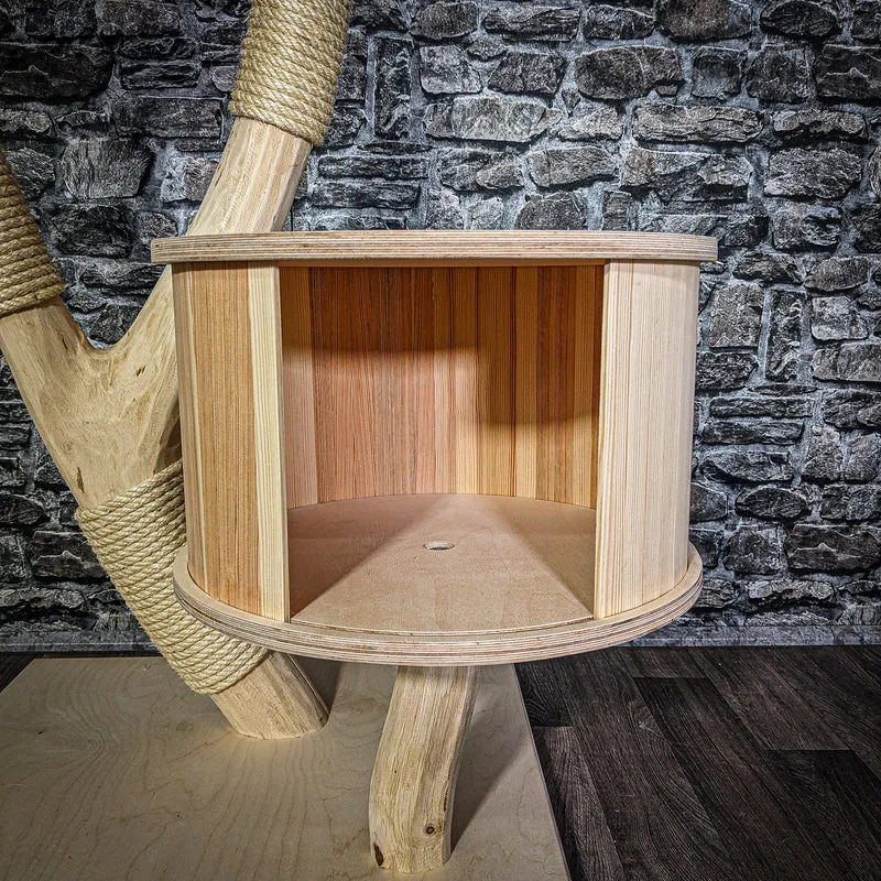 Naturkratzbaum 3286 Kratzbaum Natur Holz Design 134 cm hoch Katzenbaum