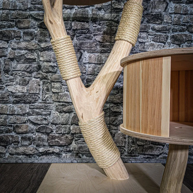 Naturkratzbaum 3286 Kratzbaum Natur Holz Design 134 cm hoch Katzenbaum
