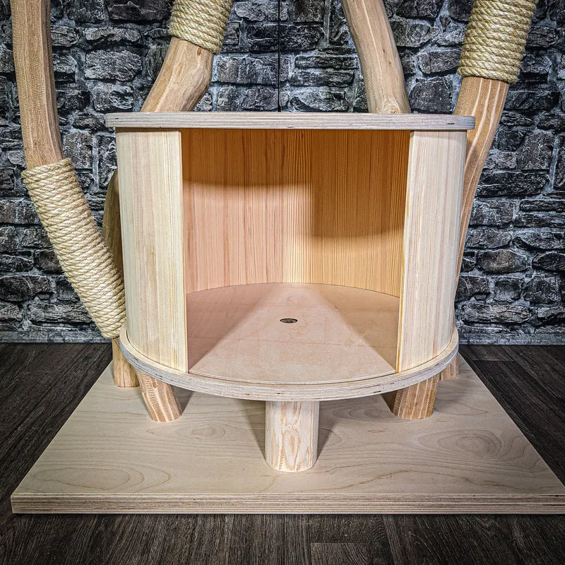 Naturkratzbaum 3285 Kratzbaum Natur Holz Design 205 cm hoch Katzenbaum