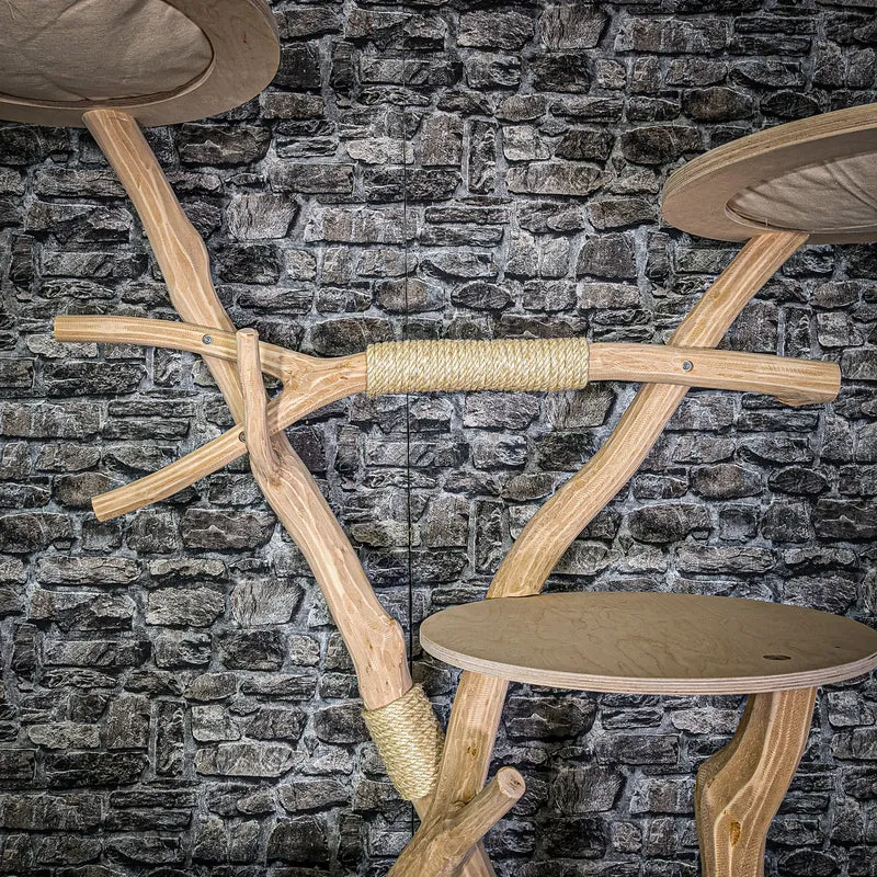 Naturkratzbaum 3285 Kratzbaum Natur Holz Design 205 cm hoch Katzenbaum