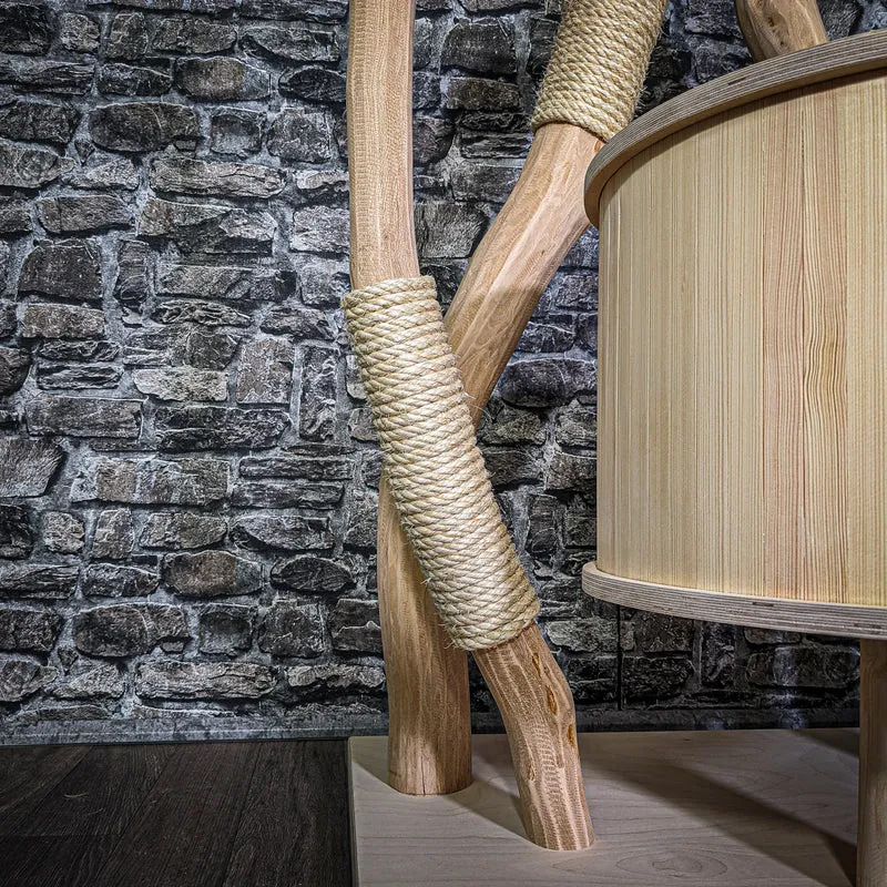 Naturkratzbaum 3285 Kratzbaum Natur Holz Design 205 cm hoch Katzenbaum